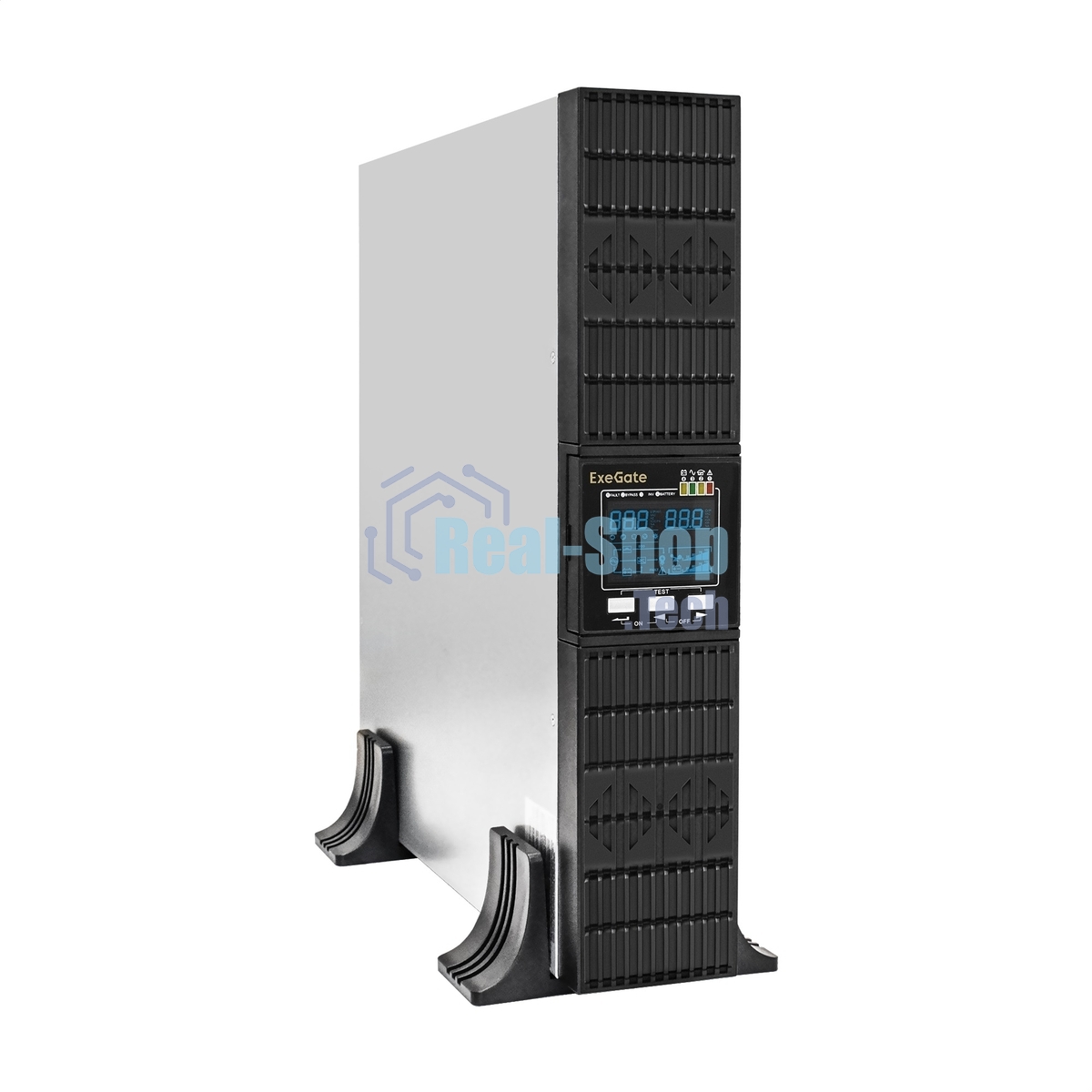 Источник бесперебойного питания On-line ExeGate PowerExpert ULS-575-10kVA.LCD.AVR.T.USB.RS232.SNMP.2U 10000VA/10000W, On-Line, PF=1, LCD, клеммы, RS232, USB, SNMP-slot, EPO, батареи внешние 192В/240В суммарной емкостью до 400Ah, Rackmount 2U/Tower, металлический корпус, черный