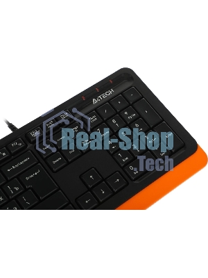Комплект клавиатура+мышь A4Tech FStyler F1010 проводной, USB, 1600 DPI, чёрный/оранжевый