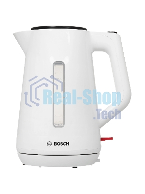 Электрочайник Bosch TWK1M121 белый, 1.7 л, 2400 Вт, скрытый нагревательный элемент