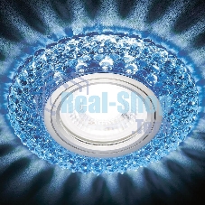 Встраиваемый точечный светильник S291 BL/WH хром/голубой MR16+3W(LED WHITE 4200K)