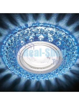 Встраиваемый точечный светильник S291 BL/WH хром/голубой MR16+3W(LED WHITE 4200K)