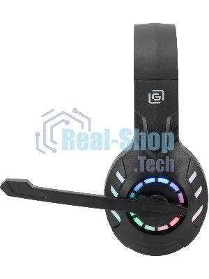 Гарнитура Oklick HS-L420G чёрный, беспроводная + проводная, Bluetooth, до 30 ч, подсветка