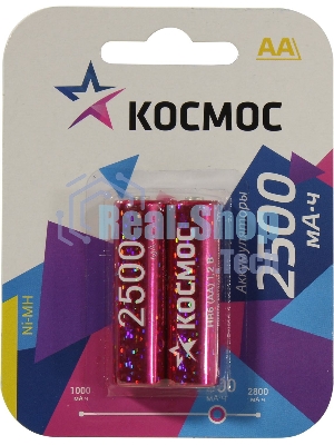 Аккумулятор Космос R6 NI-MN 2500 мАч BP-2 (ЦЕНА за 1 аккум., в блистере - 2 шт.)