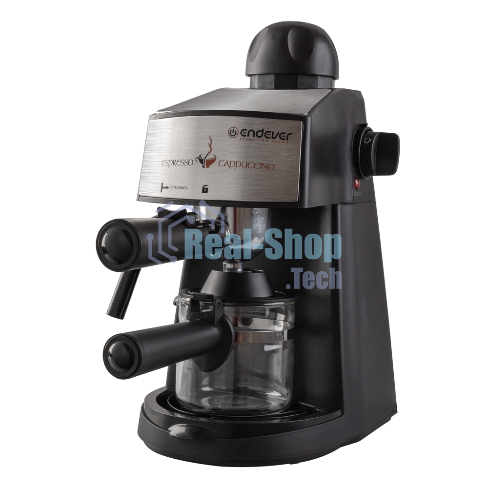 Кофеварка рожковая Endever Costa-1050 черный/стальной, исп. кофе - молотый, 0,2 л, 900 Вт, 5 бар