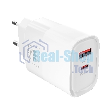 Сетевое зарядное устройство MORE CHOICE (4620202555595) NC82 1USB+1Type-C 3.0A PD 35W+QC3.0, белый