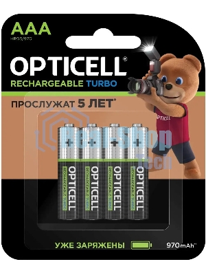 Аккумулятор Opticell Turbo 6080004 AAA NiMH 970mAh (4шт) блистер