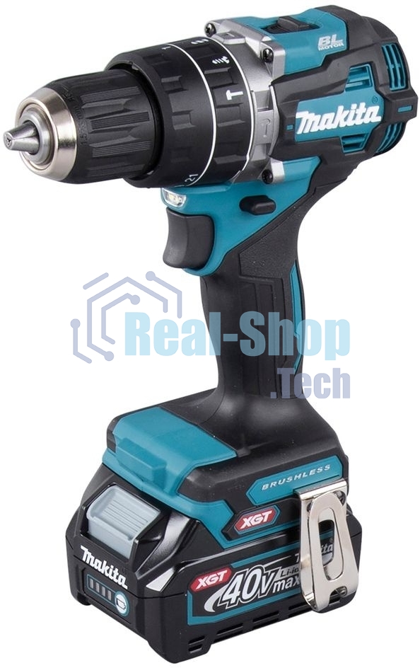 Дрель-шуруповерт Makita HP002GD201, 40 В, 2,5 Ач, 64 Нм, бесщеточный, ударный