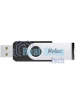 Флешка USB Netac U505 (NT03U505N-004G-20BK), 4Gb, USB 2.0, R/W 70/30, черный/серебристый