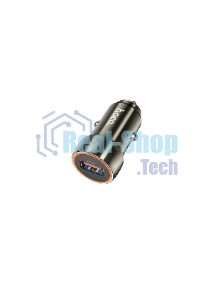 Автомобильная зарядка HOCO Z46 Blue shield, 1xUSB, 18W, серый металлик