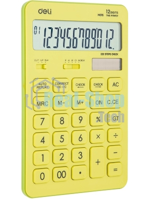 Калькулятор настольный Deli Touch EM01551 желтый 12-разр.