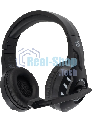 Гарнитура Oklick HS-L420G чёрный, беспроводная + проводная, Bluetooth, до 30 ч, подсветка