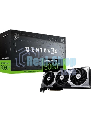 Видеокарта MSI RTX 5060 Ti VENTUS 3X OC 16GB, NVIDIA RTX 5060 Ti, 16 ГБ GDDR7, 128 бит, PCI-e 5.0, 1xHDMI, 3xDP, 2602 МГц