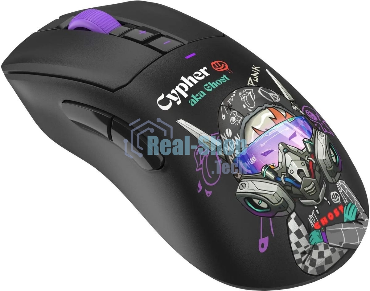 Мышь A4Tech Bloody R73 Pro черный/рисунок оптическая 26000dpi беспров. USB-C 7but (R73 PRO CYPHER GHOST)