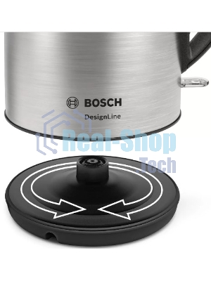 Чайник электрический Bosch TWK3P420 1.7 л, 2400 Вт, черный (корпус: нержавеющая сталь)