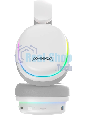 Гарнитура Marvo HG9070W Monka Echo RS белый, беспроводная + проводная, радиоканал, до 10 ч, подсветка, совместимость с PS5, Xbox
