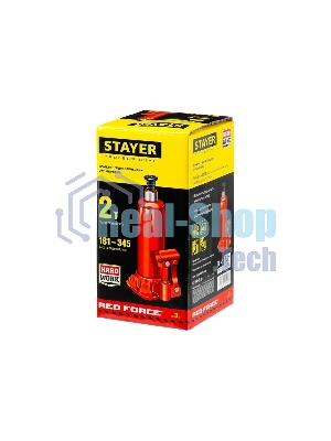 Домкрат STAYER 43160-2_z01  гидравлический бутылочный red force 2т 181-345мм