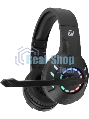 Гарнитура Oklick HS-L420G чёрный, беспроводная + проводная, Bluetooth, до 30 ч, подсветка