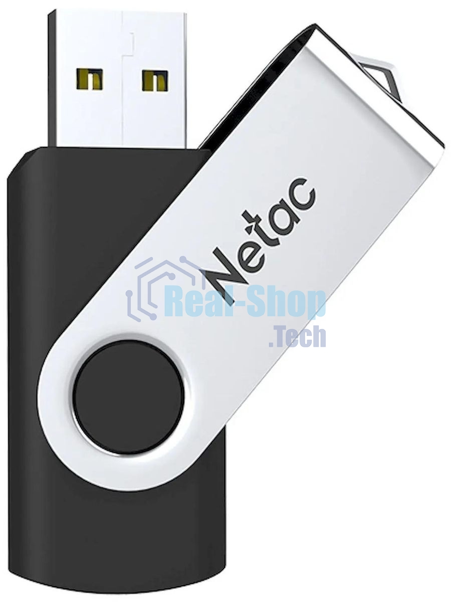Флешка USB Netac U505 (NT03U505N-004G-20BK), 4Gb, USB 2.0, R/W 70/30, черный/серебристый