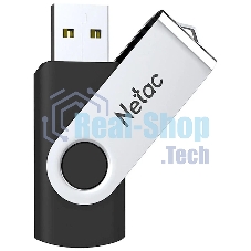 Флешка USB Netac U505 (NT03U505N-004G-20BK), 4Gb, USB 2.0, R/W 70/30, черный/серебристый
