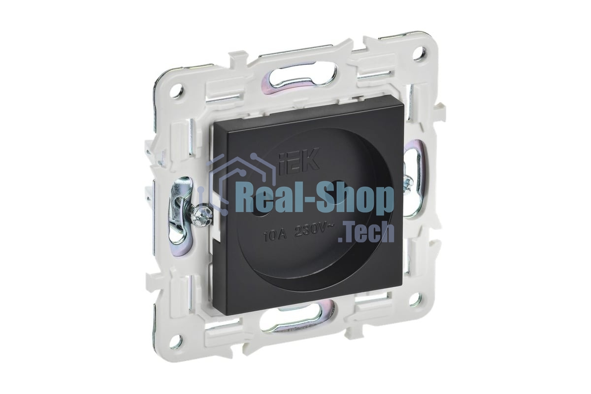 Розетка SKANDY 10А без заземл. без защ. шторок SK-R02Bl черный IEK SK-R10-10-K02