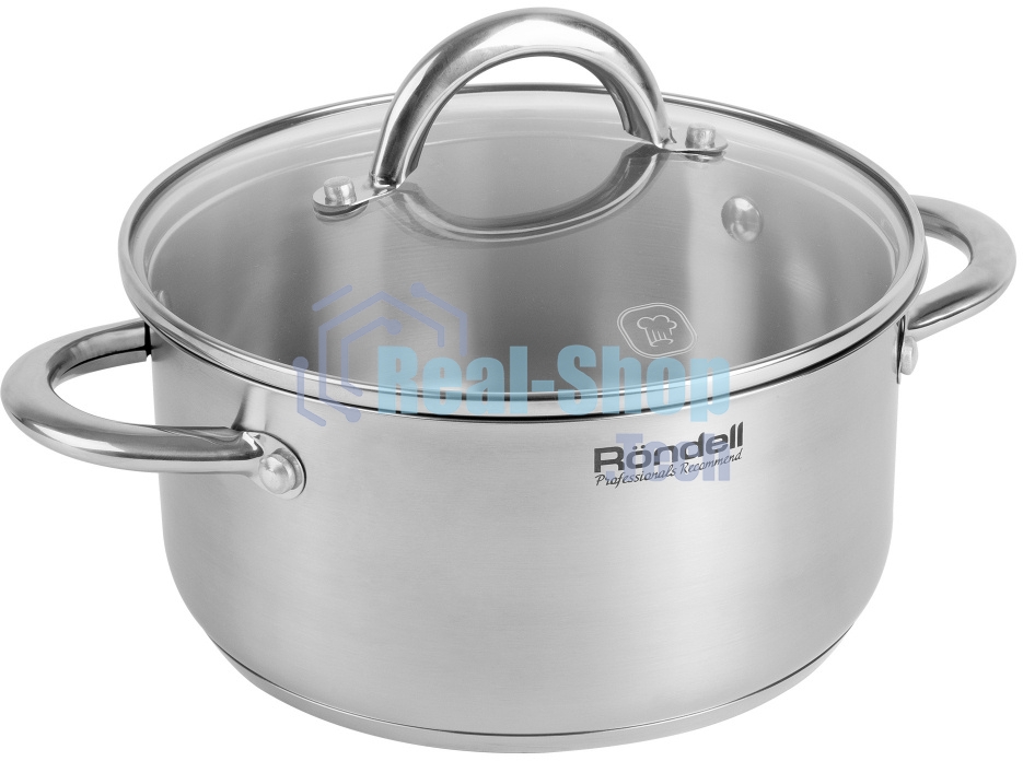 Кастрюля Rondell Point RDS-1312 4.8 л. d=24 см (с крышкой) сталь