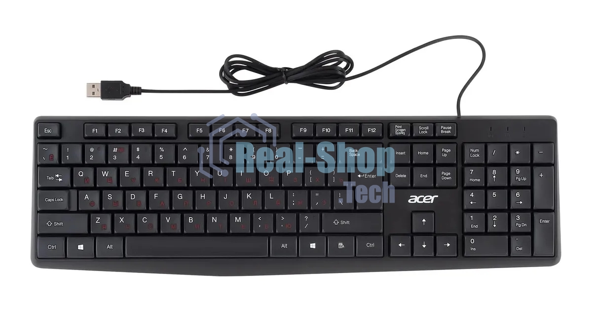Клавиатура проводная Acer OKW121 (ZL.KBDEE.00B), USB, черный