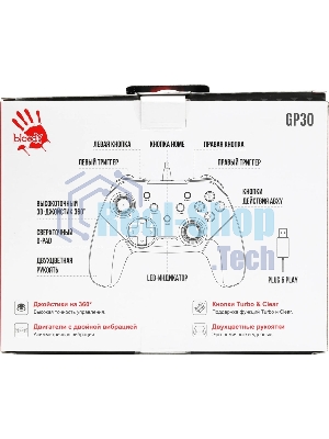 Геймпад A4Tech Bloody GP30 Sports черный/красный USB виброотдача обратная связь