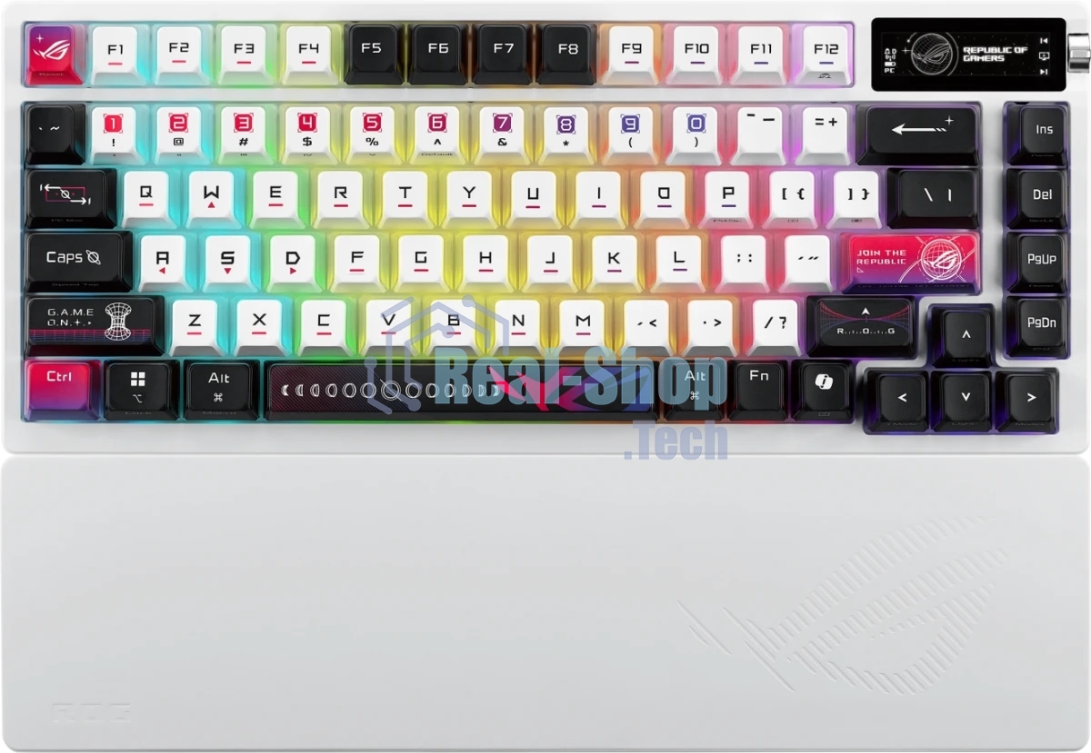Клавиатура ASUS ROG Azoth X гибридная, USB Type-C, Bluetooth, радиоканал, чёрный