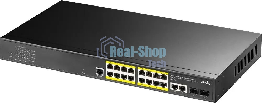 Коммутатор Cudy GS2018PS2-200W, 16×1 Гбит/с, 2×1 Гбит/с SFP