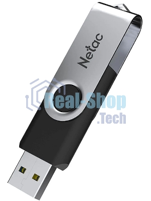 Флешка USB Netac U505 (NT03U505N-004G-20BK), 4Gb, USB 2.0, R/W 70/30, черный/серебристый