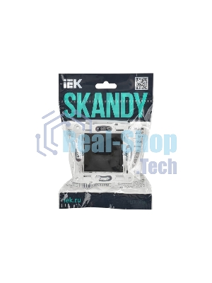 Розетка SKANDY 10А без заземл. без защ. шторок SK-R02Bl черный IEK SK-R10-10-K02
