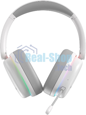 Гарнитура Marvo HG9070W Monka Echo RS белый, беспроводная + проводная, радиоканал, до 10 ч, подсветка, совместимость с PS5, Xbox