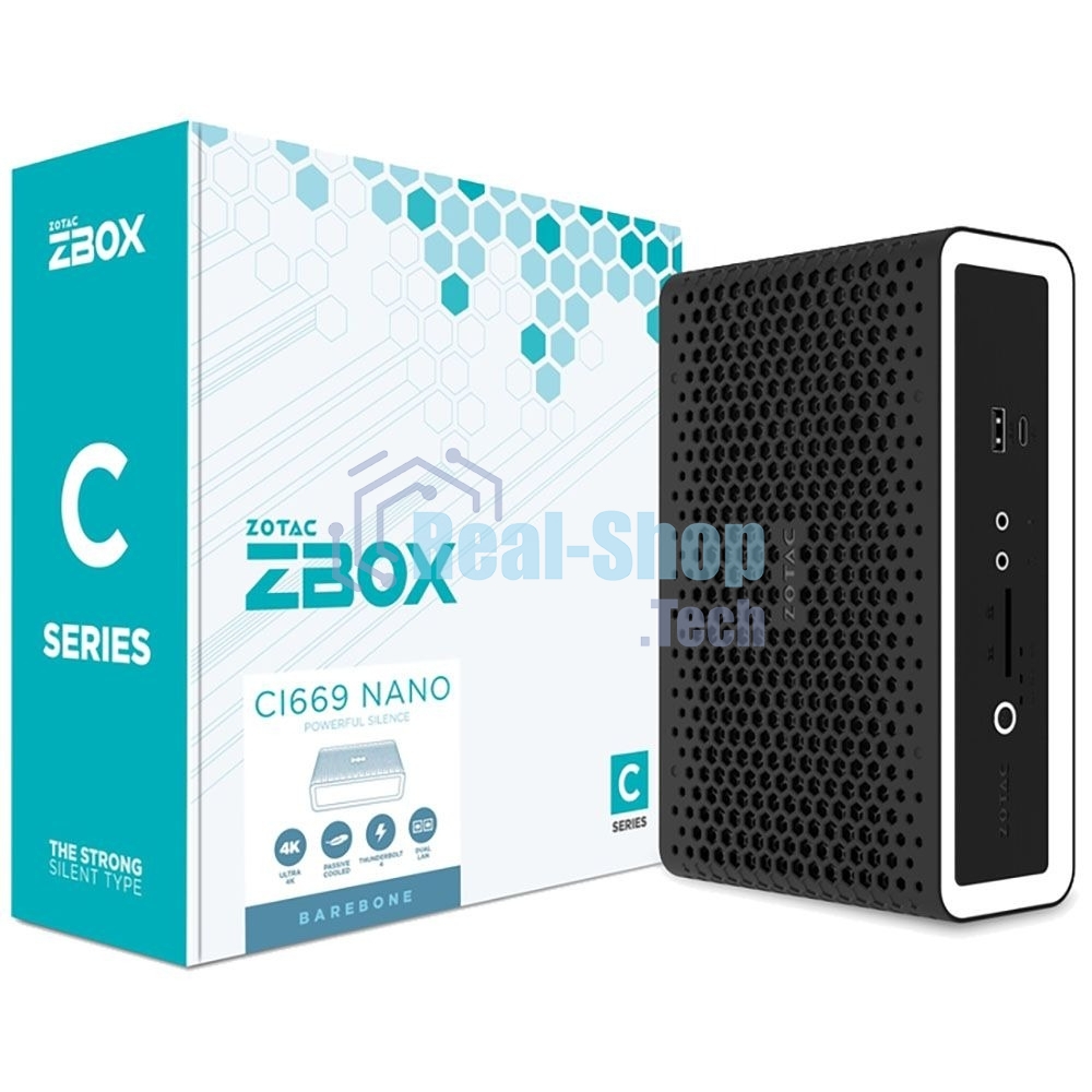 Платформа системного блока с ЦПУ Zotac ZOTAC ZBOX NANO, SFF, FANLESS, i7-1355U, 2 DDR5 SO-DIMM, M.2 SSD, 2.5