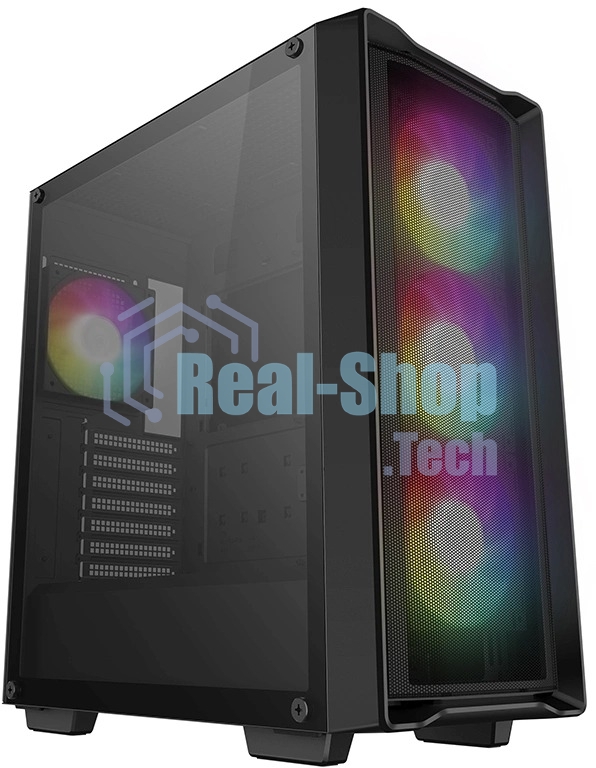 Компьютерный корпус Deepcool CC560 MESH V2 черный без БП ATX 4x120мм 5x140мм 2xUSB 3.0 audio bott PSU
