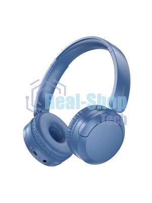 Беспроводные/проводные наушники Borofone BO37 синий, накладные, Bluetooth + проводной, складная конструкция, микрофон, до 25 ч