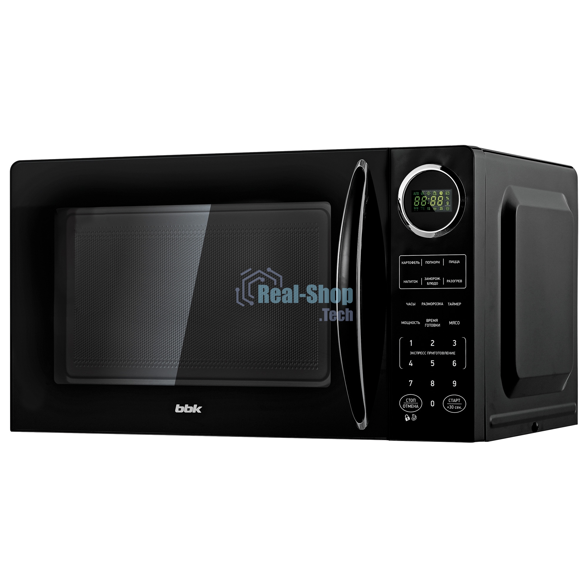 Микроволновая печь BBK 23MWS-907S/B черный, 23 л, 900 Вт, переключатели - сенсор