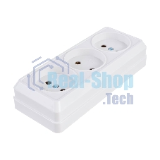 Розетка 3-м ОП Октава 10А IP20 без заземл. бел. IEK ERO30-K01-10-DC