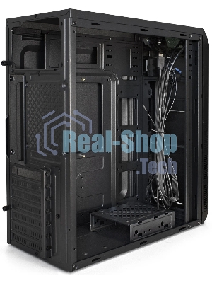 Компьютерный корпус Miditower ExeGate XP-334UC-UNS500 (ATX, БП UNS500 с вент. 12см, 1хUSB/1хUSB 3.0/1хTypeC, аудио, черный)