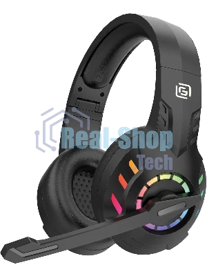 Гарнитура Oklick HS-L420G чёрный, беспроводная + проводная, Bluetooth, до 30 ч, подсветка