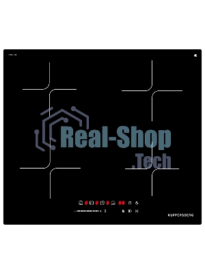 Индукционная варочная панель Kuppersberg ICI 607, High-Tech, индукция, 60 см, 4 зоны нагрева, 9 уровней мощности, inverter, таймер, пауза, Booster, слайдерное управление, черный