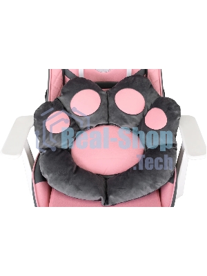 Кресло игровое Knight Catzy серый/розовый эко.кожа крестов. пластик пластик белый