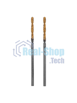 Сверло спиральное по металлу Denzel 2 x 49мм, Р6М5, Golden Tip, 2 шт.