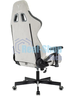Кресло игровое Knight Regal Fabric светло-серый/серый искусственная замша крестов. металл