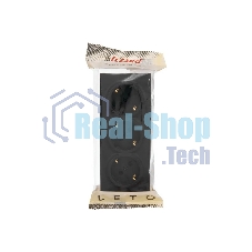 Розетка 3-мест. с заземл. LEZARD LETO 752-4200-127BUP закрытый корпус ПБТ черный бархат