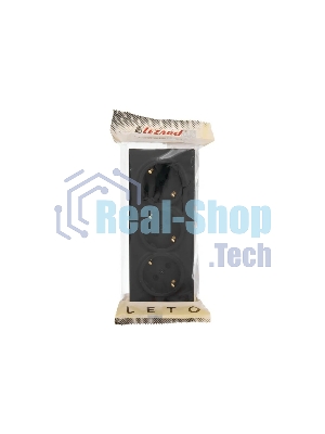 Розетка 3-мест. с заземл. LEZARD LETO 752-4200-127BUP закрытый корпус ПБТ черный бархат