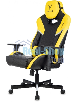 Кресло игровое Knight Thunder 5X черный/желтый эко.кожа крестов. металл