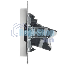 Розетка телевизионная двойная IEK BRITE BR-AK20-1-K01 TV+RJ45 кат.5E РТВ/РК12-БрБ белый
