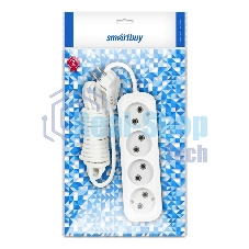Удлинитель бытовой Smartbuy (SBE-10-4-03-N) 4 гнз х 3,0 м (10А/2.2 кВт, ПВС 2х1.0)
