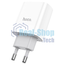 Сетевое зарядное устройство HOCO C80A Rapido 1xUSB + 1xUSB-C, 3.1A, 20W, белый