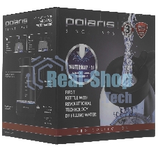 Чайник электрический Polaris PWK-1797-СGL, 2200вт, 1.8 л, стекло, черный